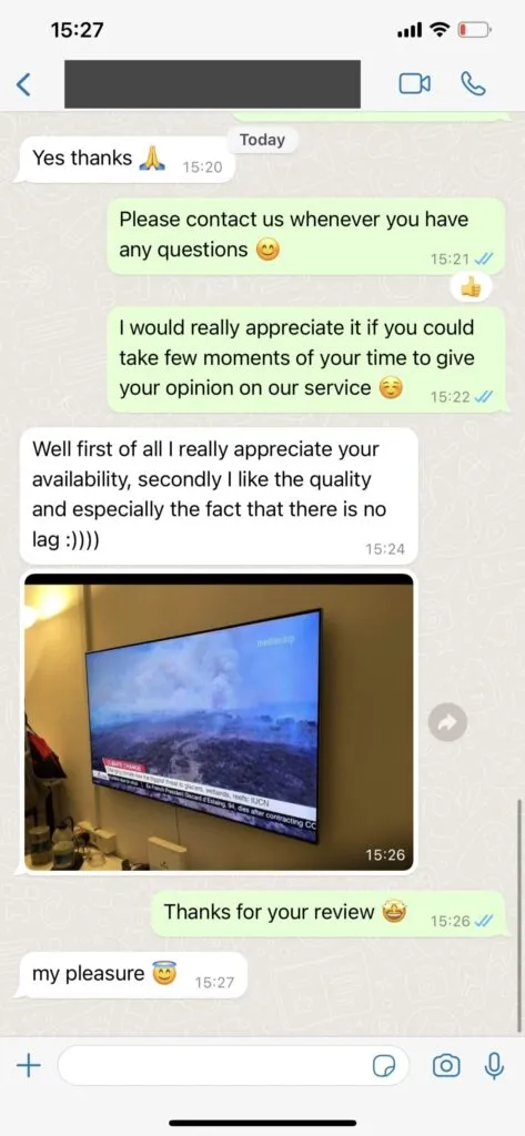 Jesko IPTV WhatsApp Customer Support Chat Screenshot 2